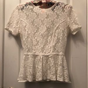 EUC Lace Peplum Top